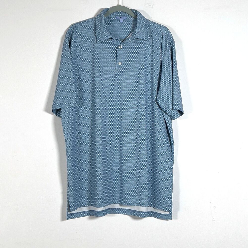 GenTeal Golf Polo Shirt Mens Sz XL Blue Floral Short Sleeve Duck Logo